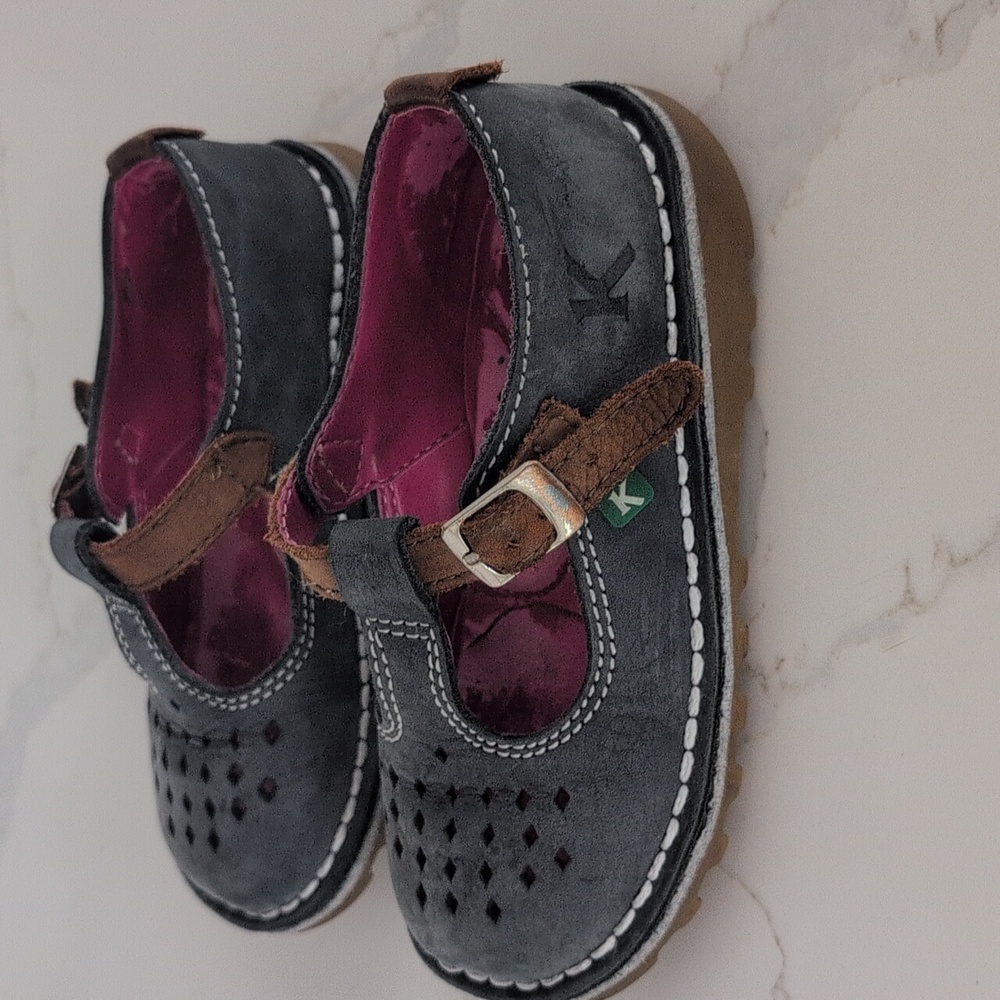 Kickers Gray and Brown Dress Shoes with Buckle 10US - Picture 5 of 10